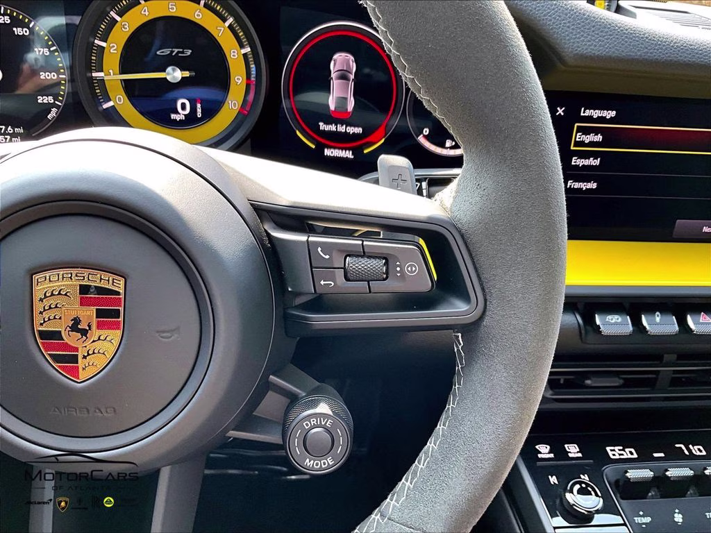 2022 Racing Yellow Porsche 911 GT3 Carbon Fiber Roof RWD Coupe