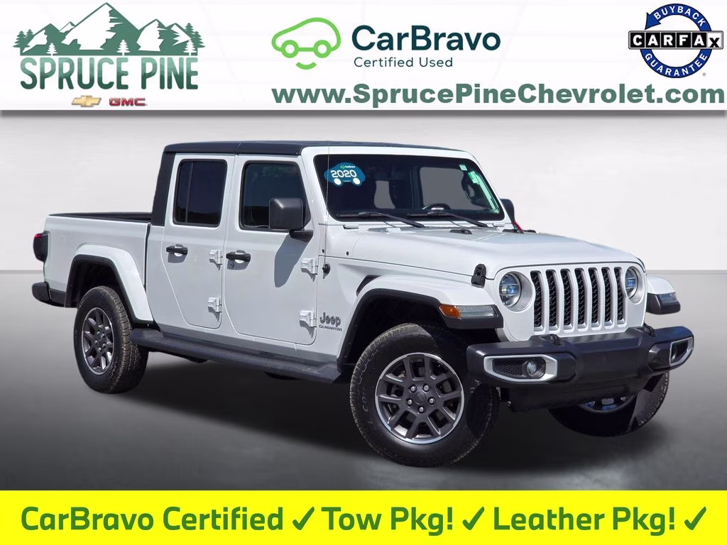 2020 Bright White Clearcoat Jeep Gladiator Overland 4X4 Truck