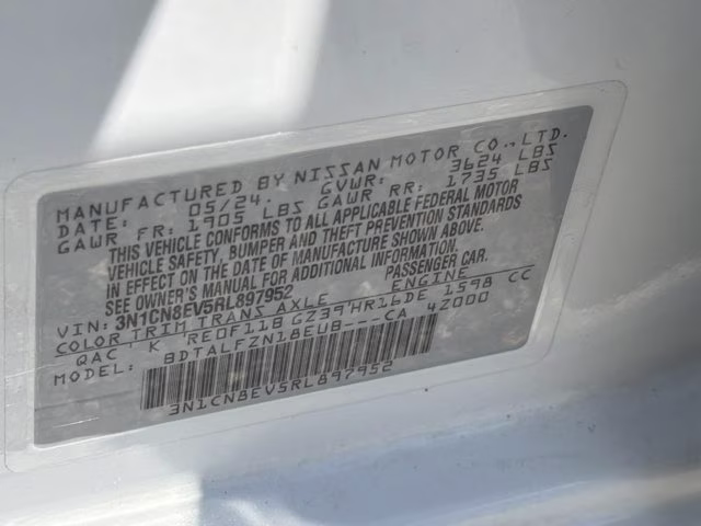 2024 Aspen White Tricoat Nissan Versa 1.6 SV FWD Sedan