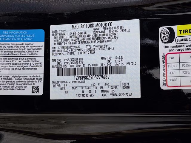2013 Black Ford Mustang Shelby GT500 RWD Convertible