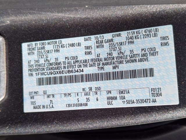 2014 Sterling Gray Metallic Ford Escape SE 4X4 SUV