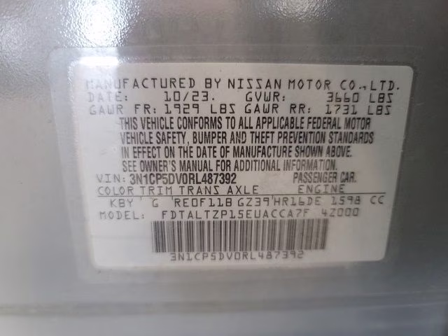 2024 Boulder Gray Pearl Nissan Kicks SR FWD SUV