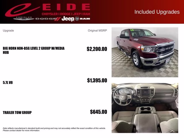 2019 Delmonico Red Pearlcoat Ram 1500 Big Horn 4X4 Truck