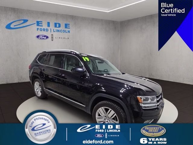 2019 Deep Black Pearl Volkswagen Atlas SEL Premium AWD SUV