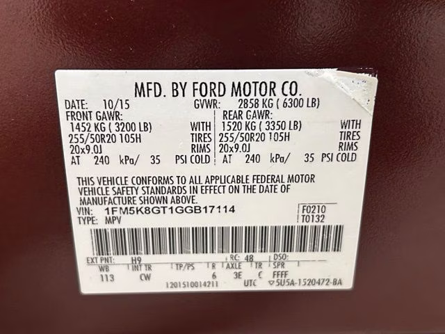 2016 Bronze Fire Metallic Tinted Clearcoat Ford Explorer Sport 4X4 SUV