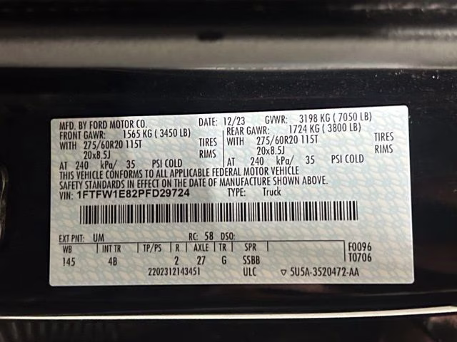 2023 Agate Black Metallic Ford F-150 XLT 4X4 Truck