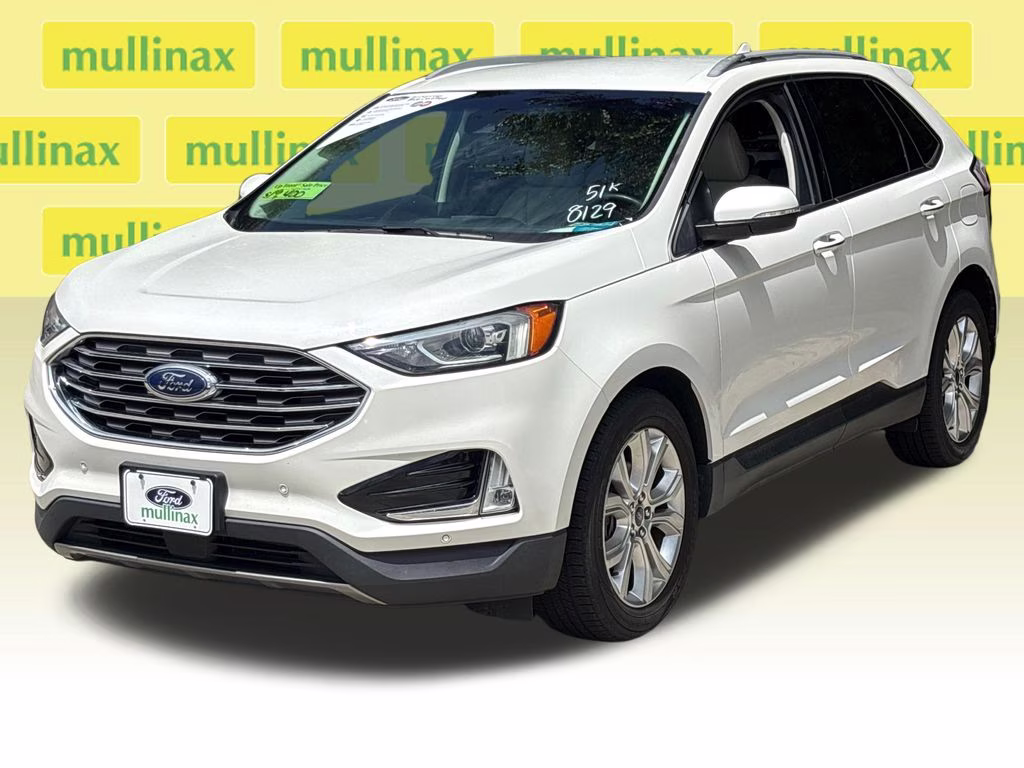 2020 White Metallic Ford Edge Titanium FWD SUV