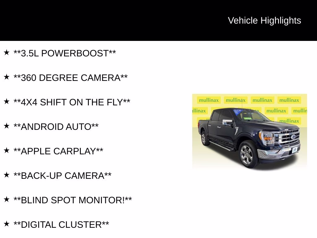 2022 Blue Metallic Ford F-150 Lariat 4X4 Truck