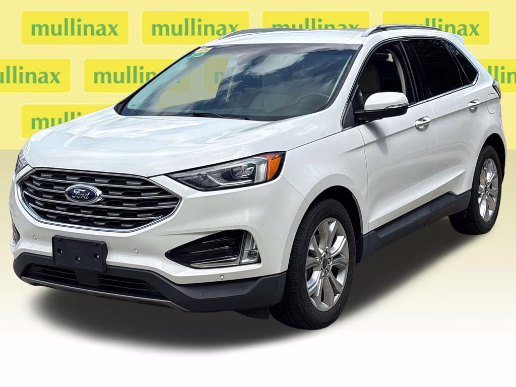 2020 White Metallic Ford Edge Titanium FWD SUV