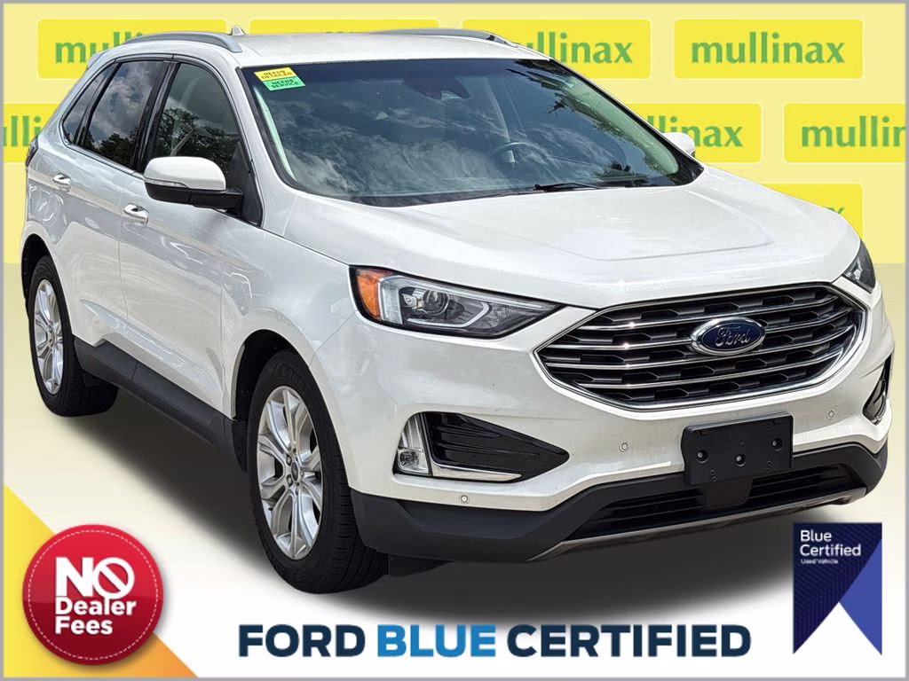 2020 White Metallic Ford Edge Titanium FWD SUV
