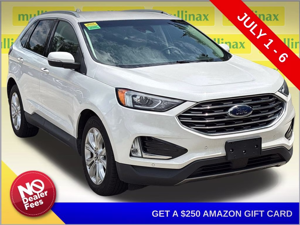 2020 White Metallic Ford Edge Titanium FWD SUV