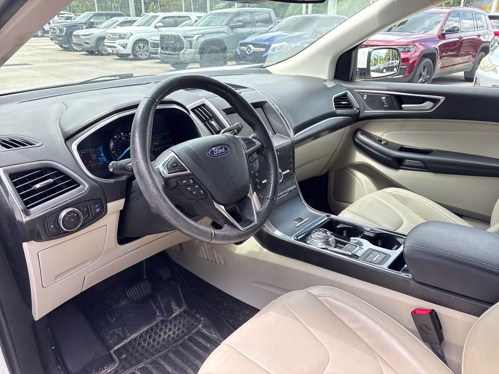 2020 White Metallic Ford Edge Titanium FWD SUV