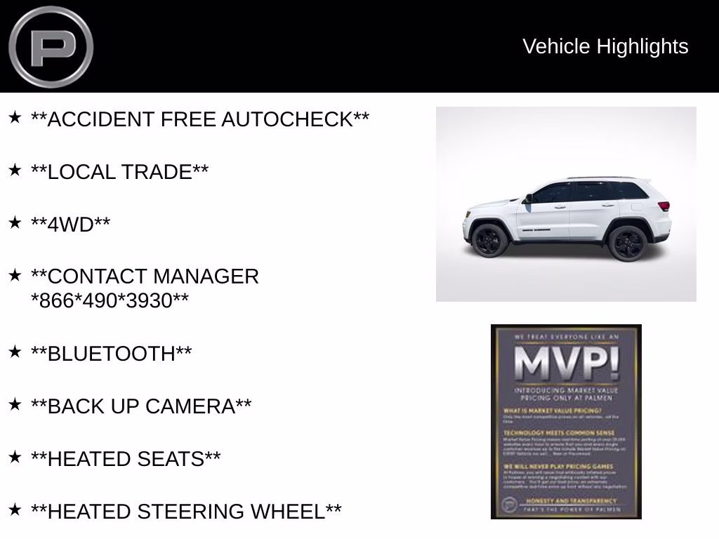 2018 Bright White Clearcoat Jeep Grand Cherokee Laredo 4X4 SUV