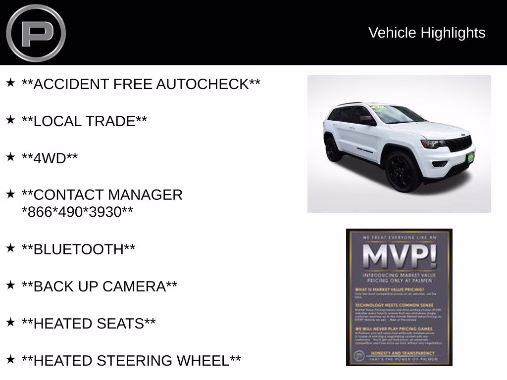 2018 Bright White Clearcoat Jeep Grand Cherokee Laredo 4X4 SUV