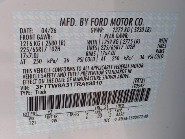 2026 Oxford White Ford Maverick XL FWD Truck
