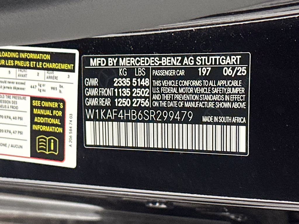 2025 Obsidian Black Metallic Mercedes-Benz C-Class C 300 AWD Sedan