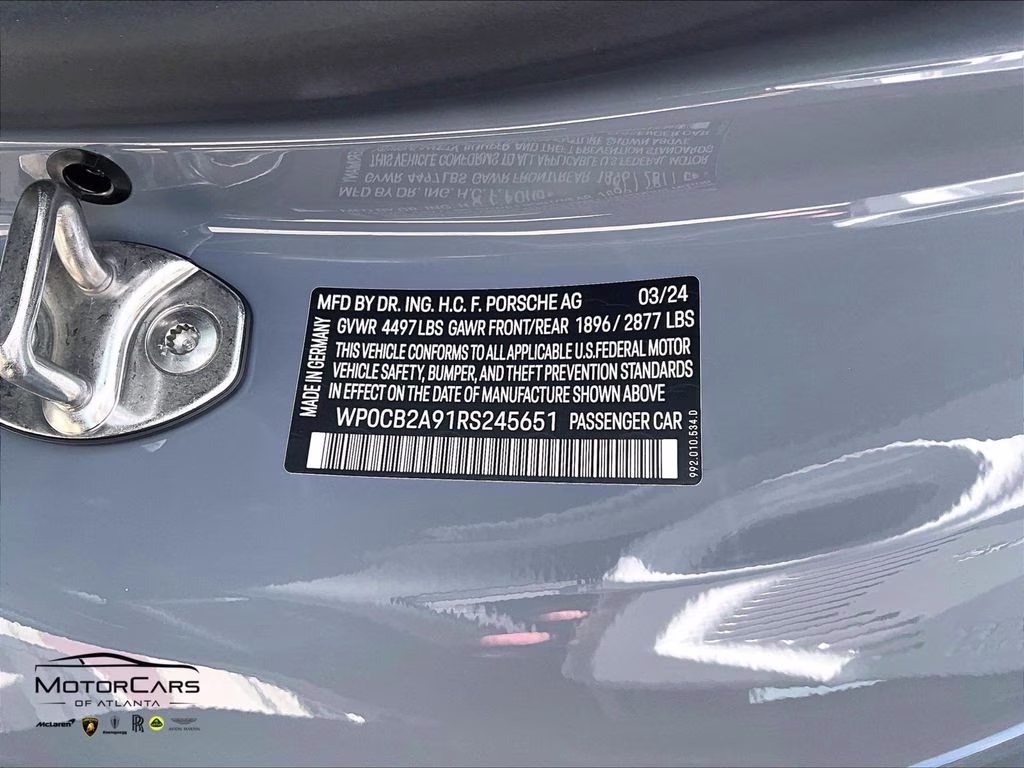 2024 Arctic Grey Porsche 911 Carrera S Convertible