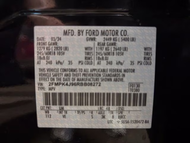 2024 Black Metallic Ford Edge SEL AWD SUV