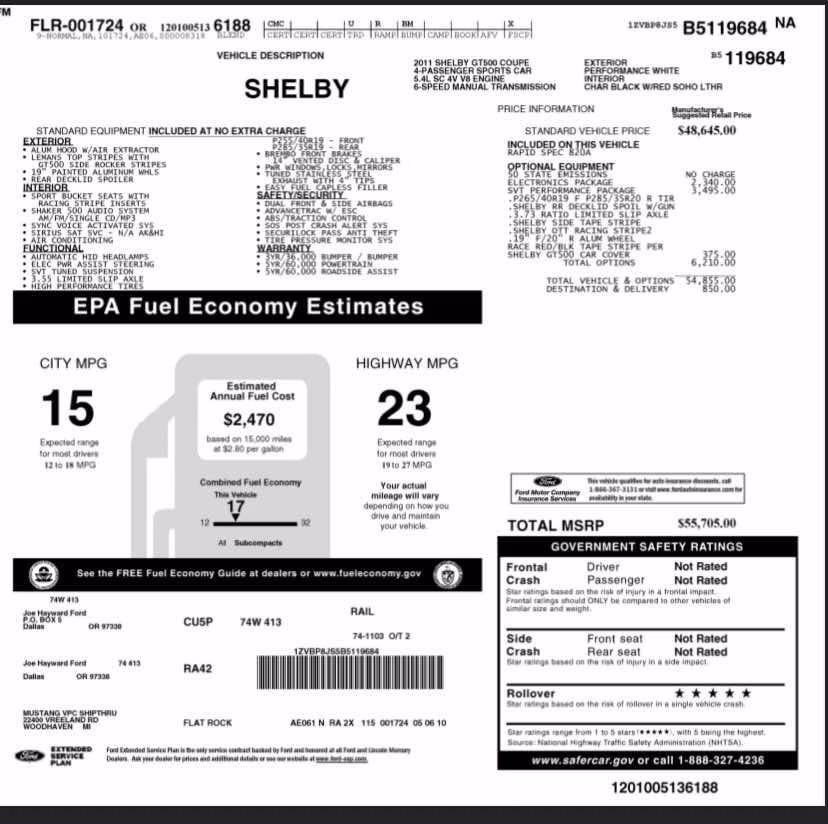 2011 Performance White Ford Mustang Shelby GT500 RWD Coupe