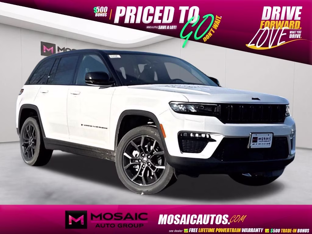 2025 Bright White Clearcoat Jeep Grand Cherokee Limited Blackout Model 4X4 SUV