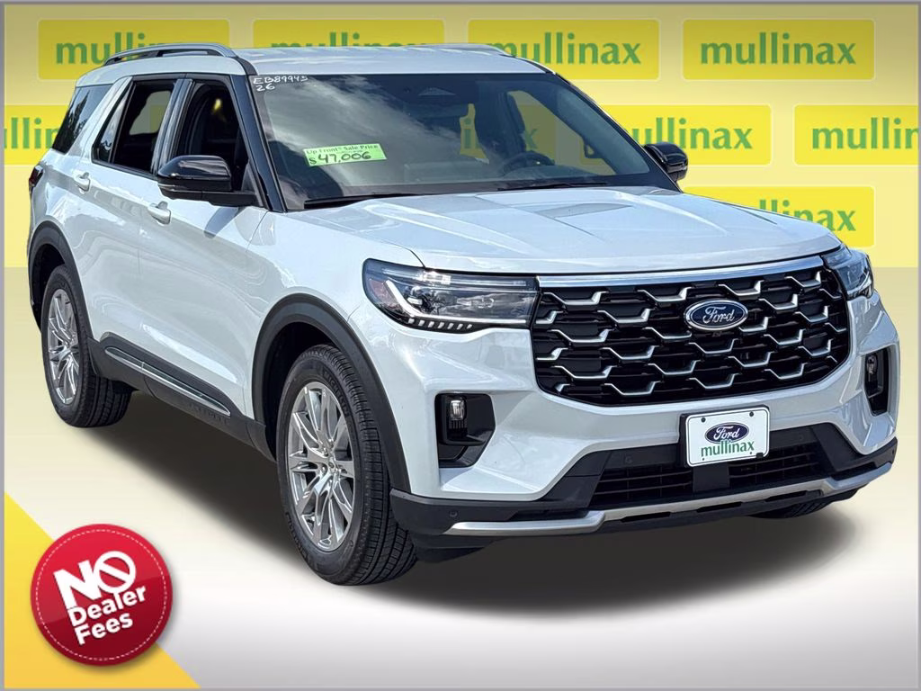 2026 Space White Metallic Ford Explorer Platinum RWD SUV