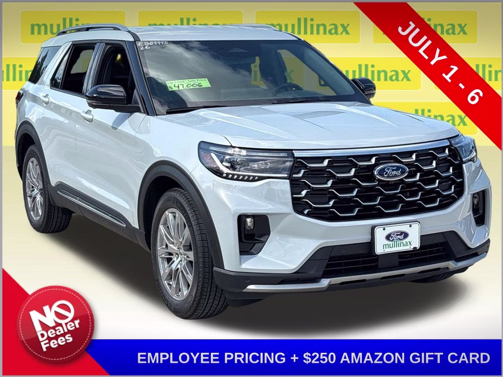 2026 Space White Metallic Ford Explorer Platinum RWD SUV