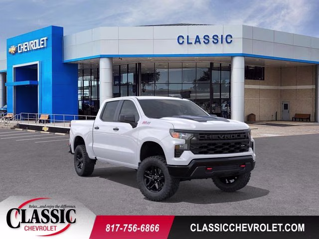 2026 Summit White Chevrolet Silverado 1500 Custom Trail Boss 4X4 Truck