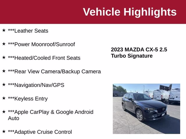 2023 Deep Crystal Blue Mica Mazda CX-5 2.5 Turbo Signature AWD SUV