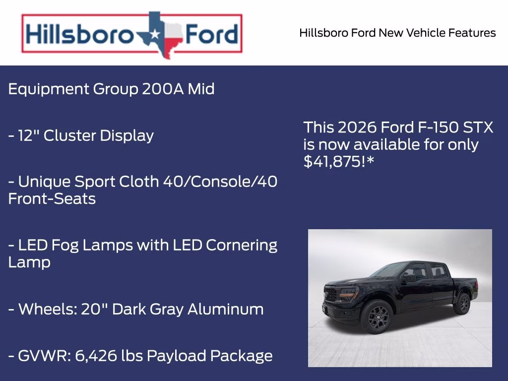 2026 Agate Black Metallic Ford F-150 STX RWD Truck