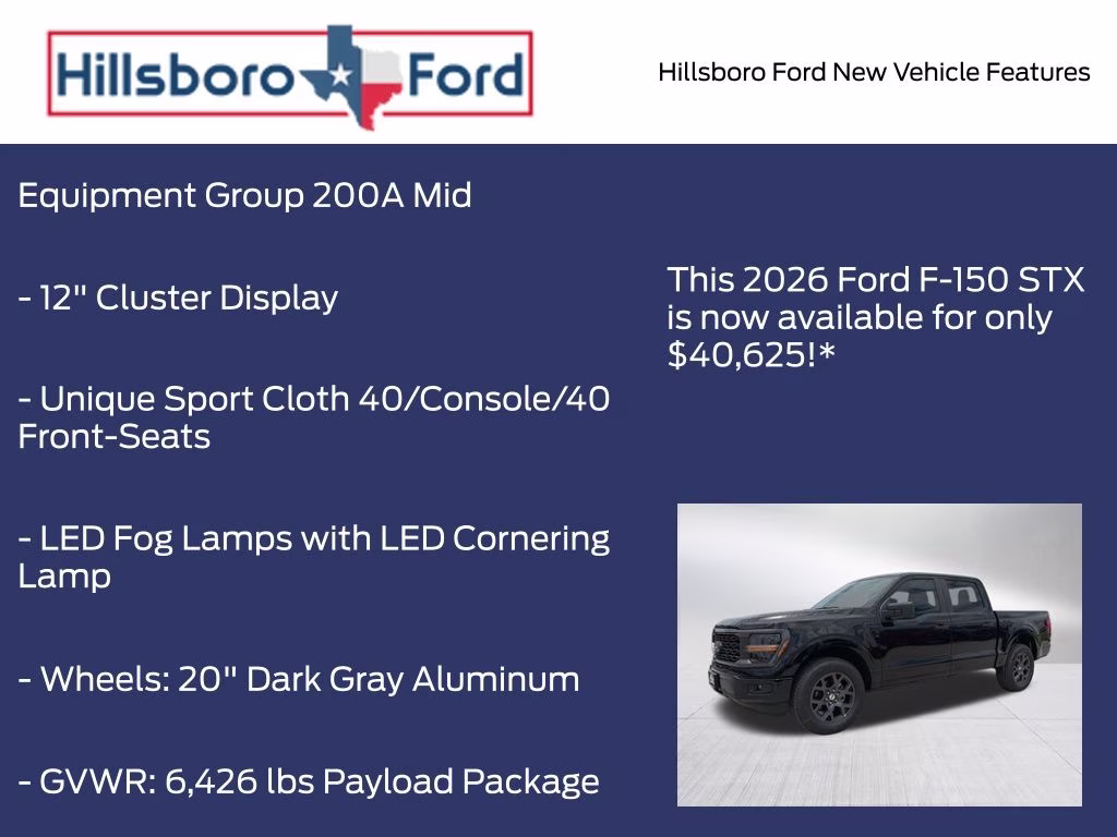 2026 Agate Black Metallic Ford F-150 STX RWD Truck