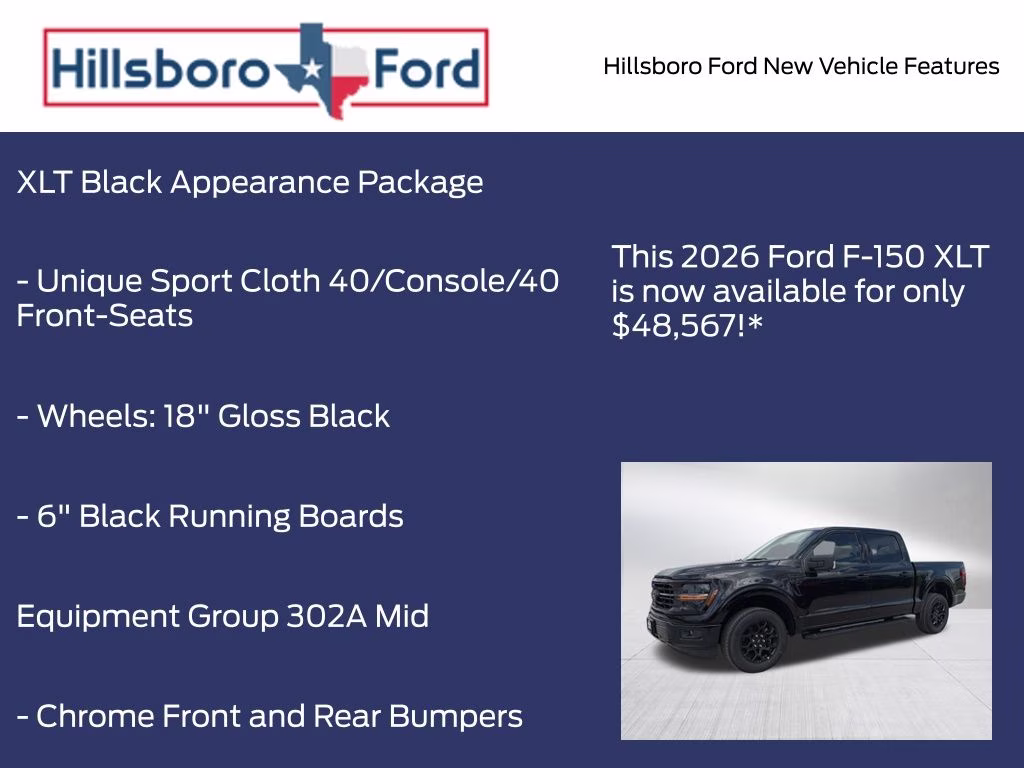 2026 Agate Black Metallic Ford F-150 XLT RWD Truck