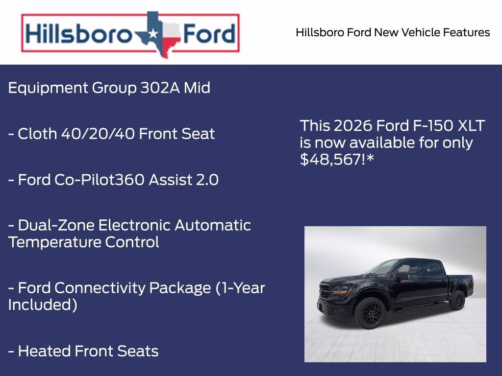 2026 Agate Black Metallic Ford F-150 XLT RWD Truck