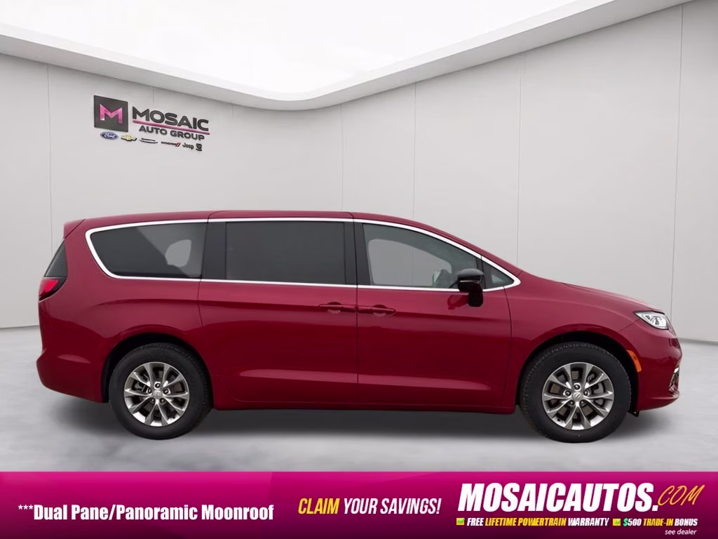 2026 Red Hot Pearlcoat Chrysler Pacifica Select Uconnect Theater Family Group II AWD Van