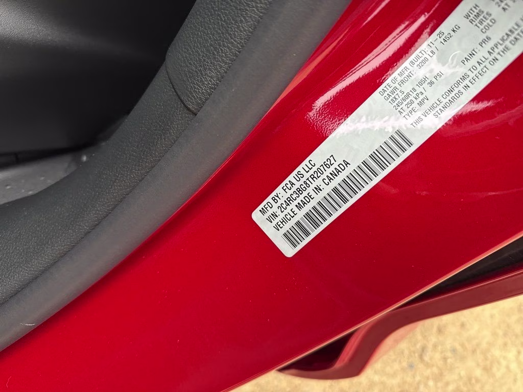 2026 Red Hot Pearlcoat Chrysler Pacifica Select Uconnect Theater Family Group II AWD Van