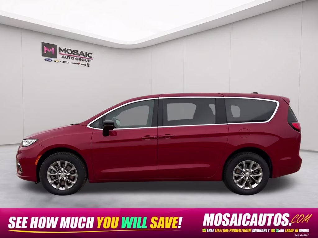 2026 Red Hot Pearlcoat Chrysler Pacifica Select Uconnect Theater Family Group II AWD Van