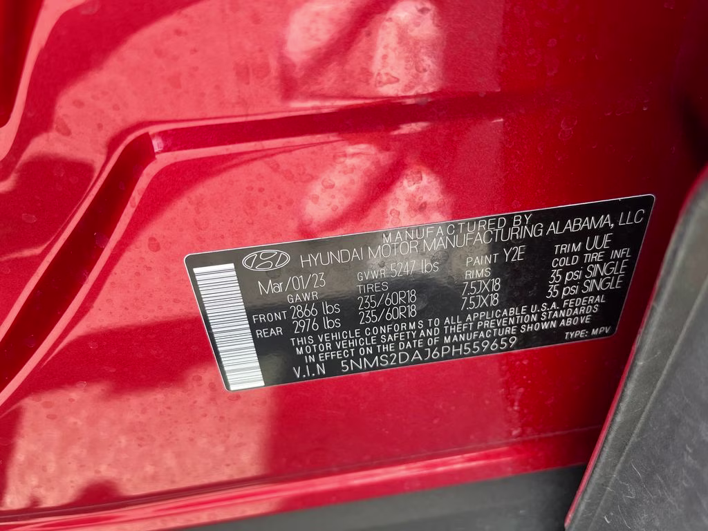 2023 Calypso Red Hyundai Santa Fe SEL AWD SUV