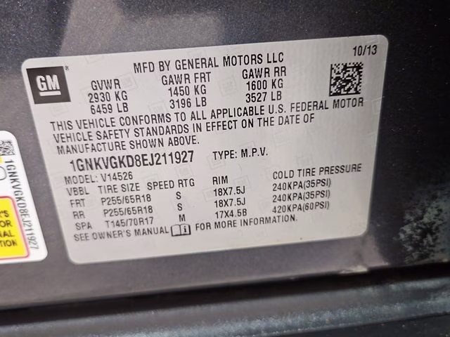 2014 Cyber Gray Metallic Chevrolet Traverse LT AWD SUV