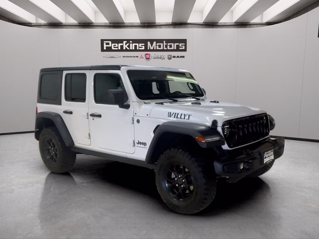 2025 Bright White Clearcoat Jeep Wrangler 4xe Willys 4X4 SUV