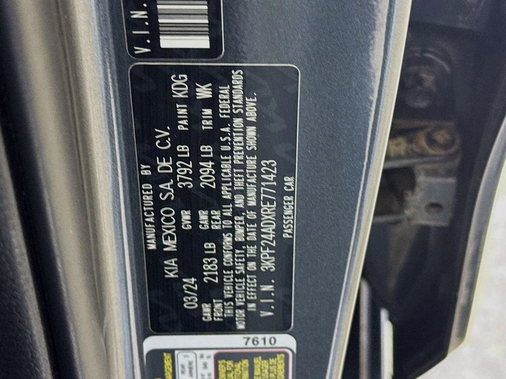 2024 Gravity Gray Kia Forte LXS FWD Sedan