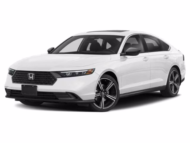 2025 White Honda Accord Hybrid Sport FWD Sedan