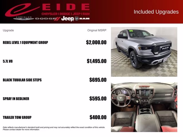 2020 Billet Silver Metallic Clearcoat Ram 1500 Rebel 4X4 Truck