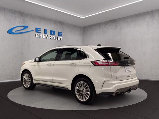 2021 White Metallic Ford Edge Titanium AWD SUV