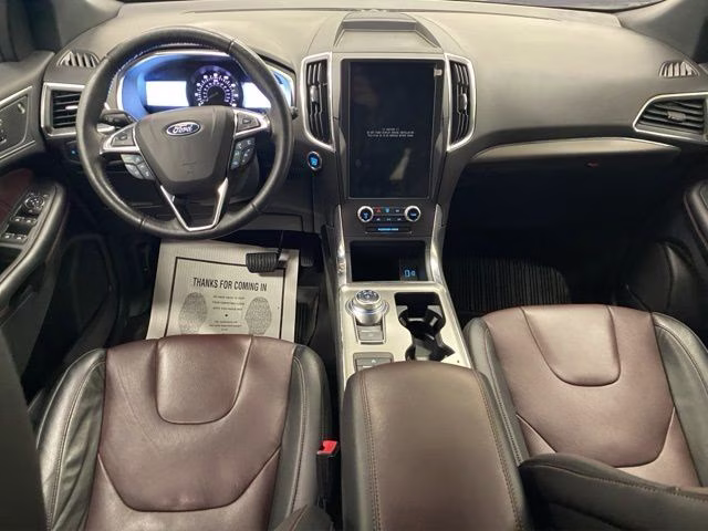 2021 White Metallic Ford Edge Titanium AWD SUV