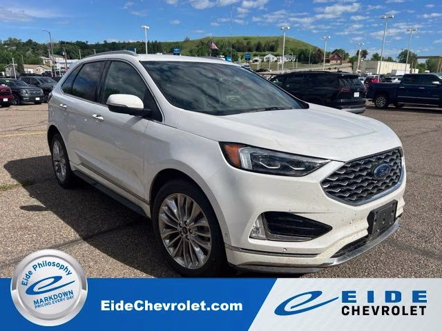 2021 White Ford Edge Titanium AWD SUV