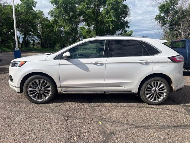 2021 White Ford Edge Titanium AWD SUV