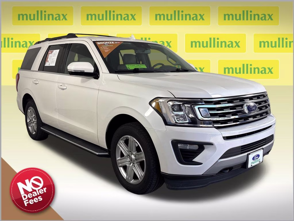 2019 White Platinum Clearcoat Metallic Ford Expedition XLT 4X4 SUV