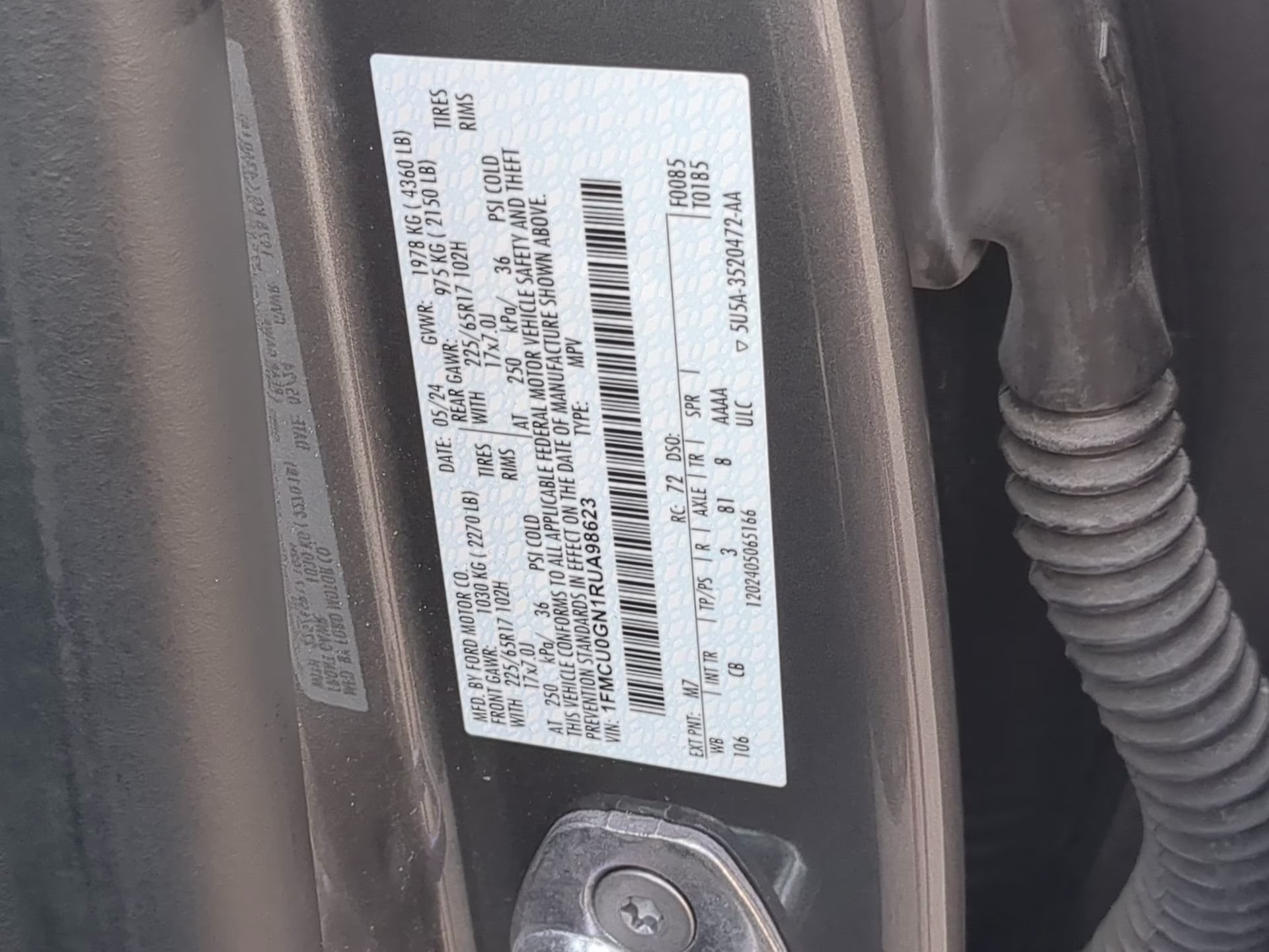 2024 Carbonized Gray Metallic Ford Escape Active FWD SUV