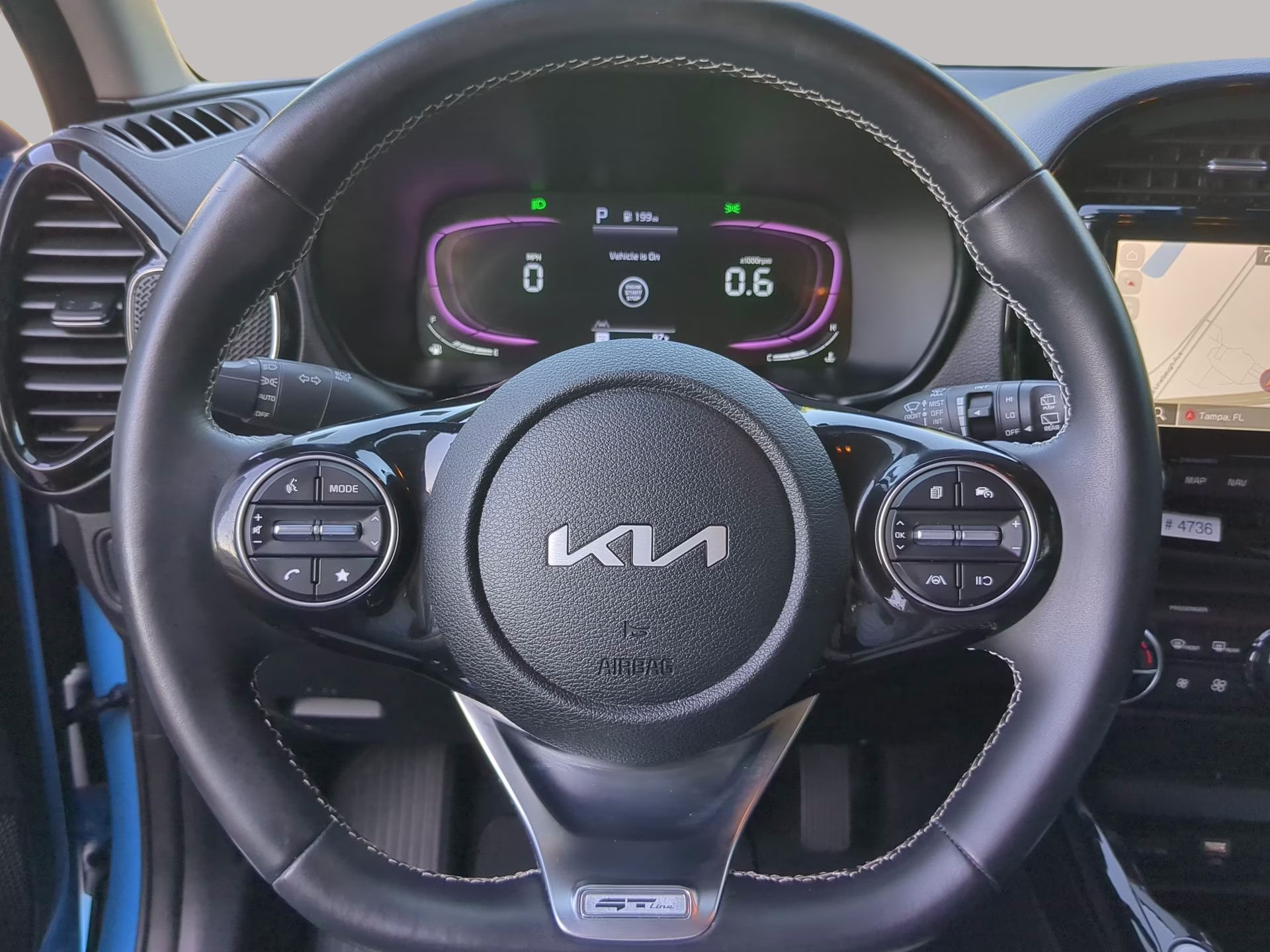 2024 Surf Blue W/Black Roof Kia Soul GT-Line FWD Hatchback