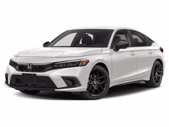 2024 Platinum White Pearl Honda Civic Sport FWD Hatchback