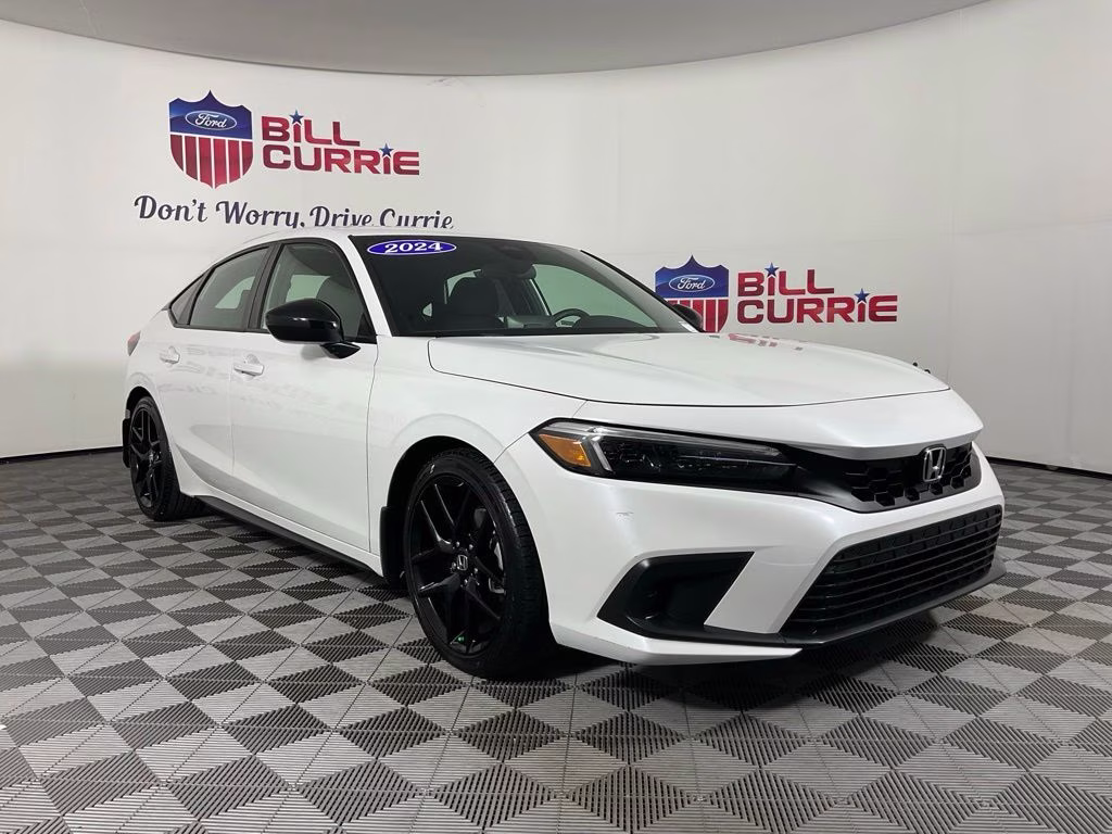 2024 Platinum White Pearl Honda Civic Sport FWD Hatchback